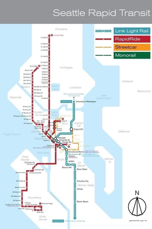 Seattle railway stations map